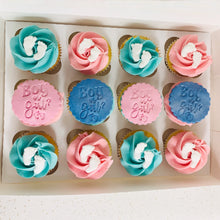 Load image into Gallery viewer, 12 Gender Reveal Cupcakes
