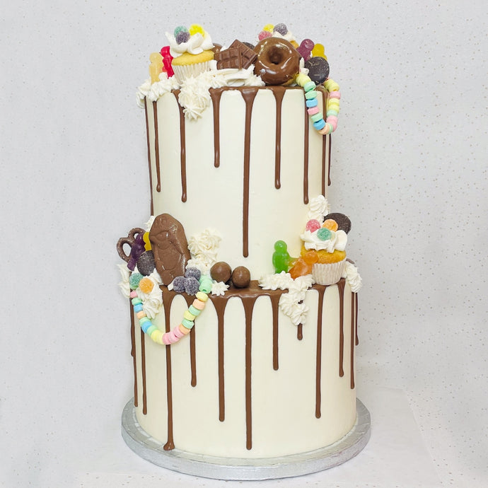 Two Tier Sweetie & Chocolate Cake (Various Flavours)