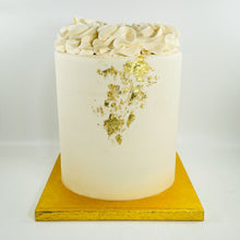 Load image into Gallery viewer, Simple White & Gold Cake