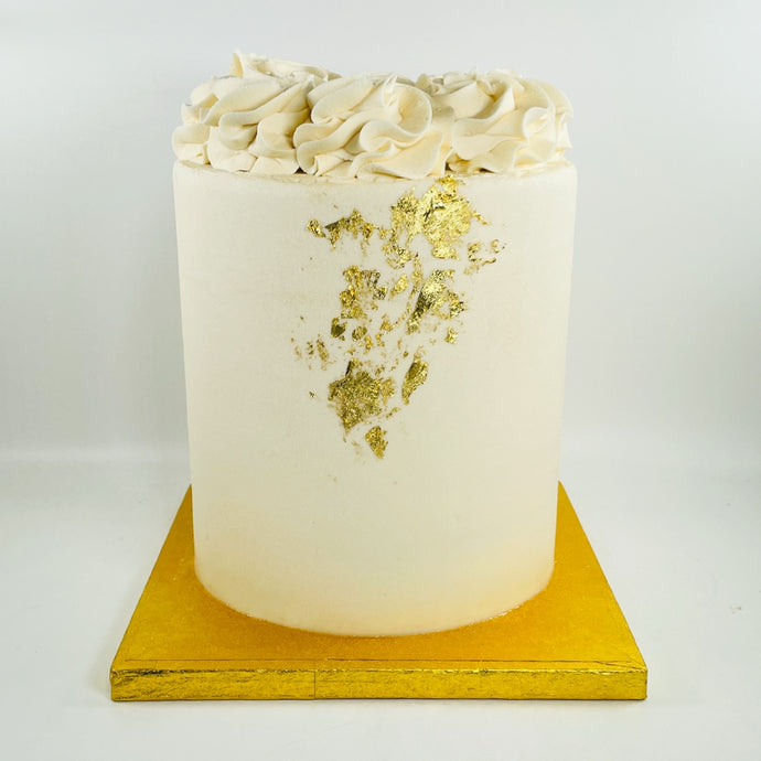 Simple White & Gold Cake