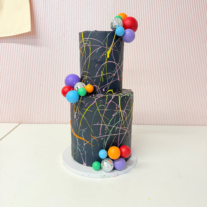 Two Tier Neon Splash Cake – Ellese Bakes