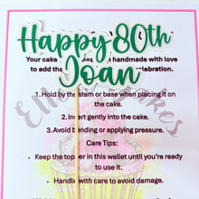 Load image into Gallery viewer, Personalised Cake Topper (Collection)
