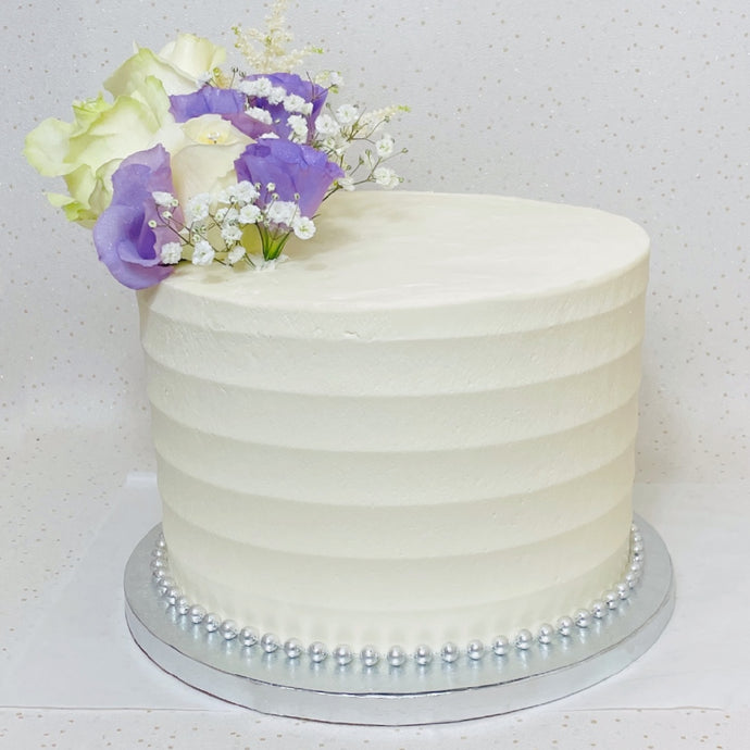 White Elegance Flower Cake (Various Sizes)