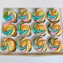 Load image into Gallery viewer, Rainbow Swirl Cupcakes (Box Of 6 or 12)
