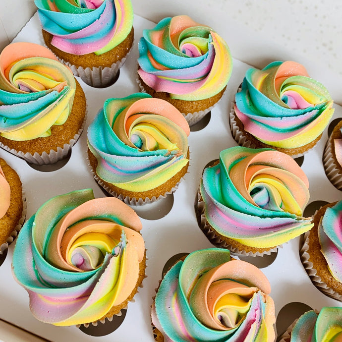 Rainbow Swirl Cupcakes (Box Of 6 or 12)